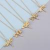High Grade Dragonfly Zircon Pendant Necklace Stainless Steel Trendy Insect Choker Jewelry Party Gifts For Women Girls