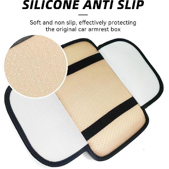 Car Armrest Box Cover Diamond Quilted Grade Leather Console Organizer Car With Side Storage Pocket Universal Vehicle Middle Console Cover, Most