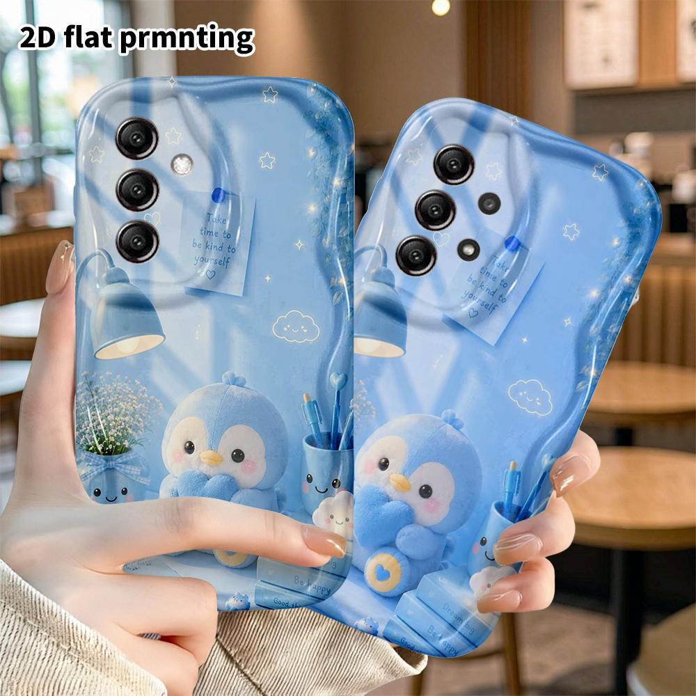 Phone case: 2D flat design, suitable for Samsung Galaxy A34 A35 M05 M06 S20 S22 S21 FE Plus 5G protective case, light blue desk, perfect Christmas and