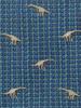 [COLORATA] Colorata Brachiosaurus Necktie (145 x 8.5 cm  Blue  Small Pattern  100% Silk  Jacquard Weave) Animal Dinosaur  Gift Present