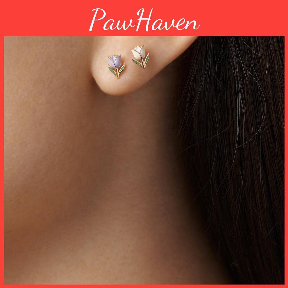 Flower Cute Alloy Stud Earrings For Women Delightful Mini Floral Design Perfect For Any Occasion