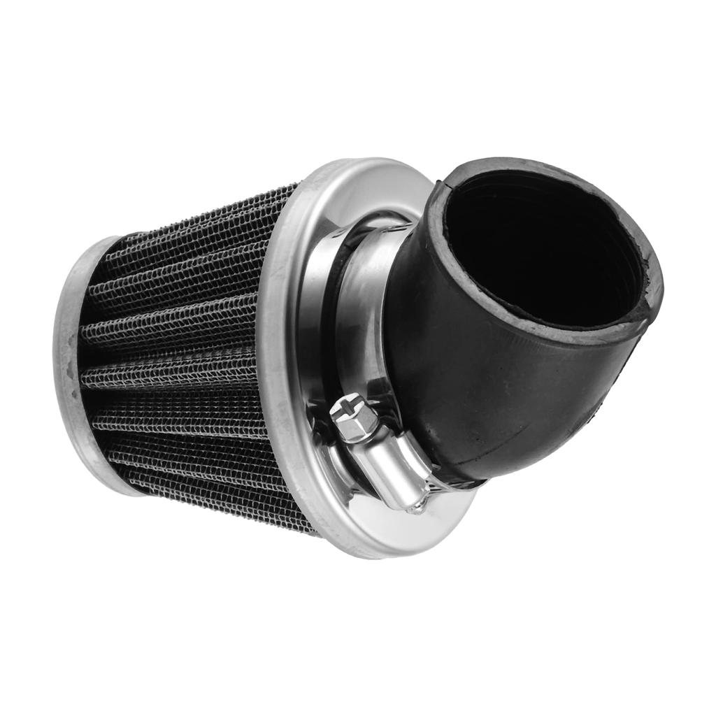 uxcell Round Taper Replacement Universal 38mm Elbow Conical Air Filter Round Taper Replacement for Motorcycles Silver Tone