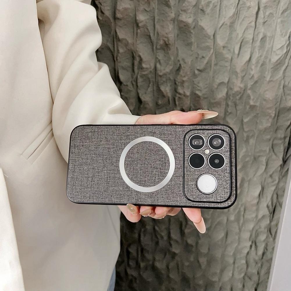 Custodia in Pelle Piana Magnetica in Tessuto di Lusso per Xiaomi Poco F9 Ultra F9 Pro F8 Ultra F8 Pro Cover di Protezione per Telefono con Ricarica Wireless