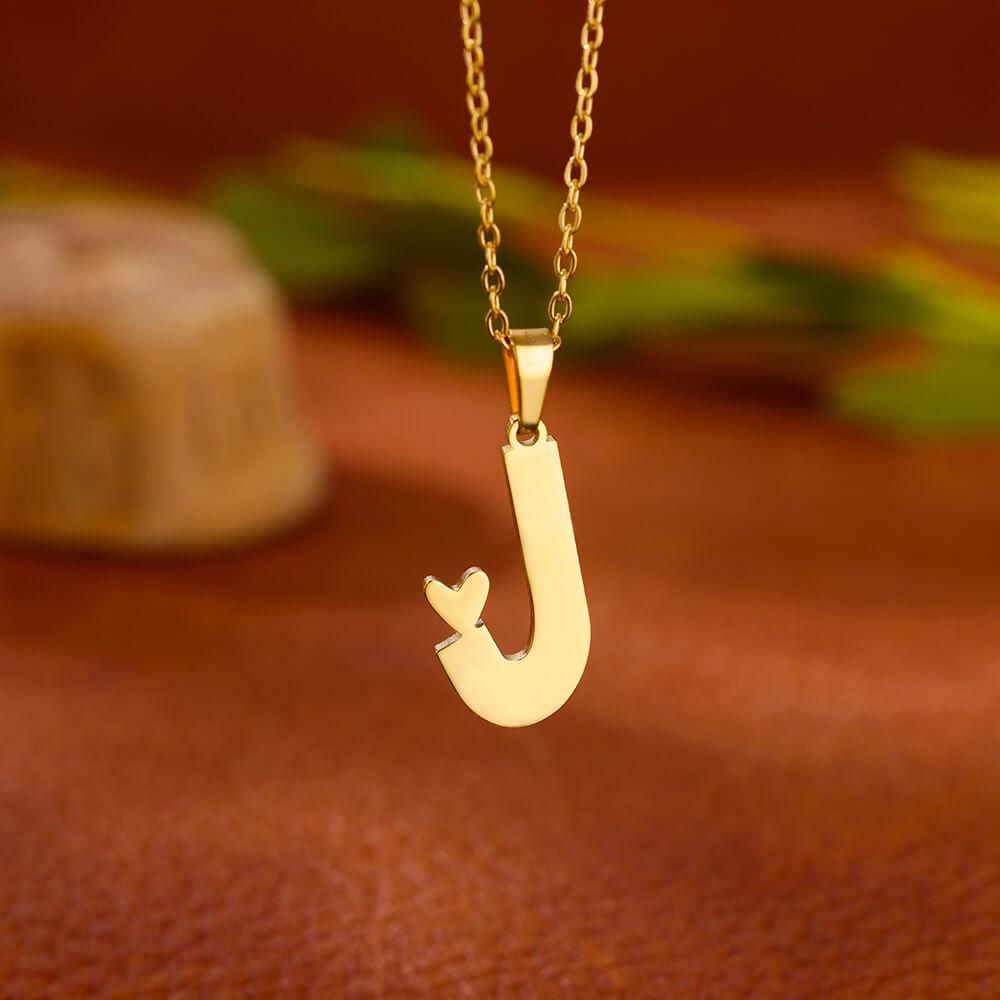 Stainless Steel Heart Initial Letter Necklace for Women Gold Plated Alphabet Pendant Necklaces Vintage Waterproof Jewelry Gifts