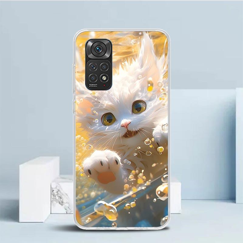 Cartoon Cute Cat Fish Aesthetic Phone Case For Xiaomi Redmi Note 15 14 14S 13 12S 12 Pro Plus 11S 11 11T 11E 10S 10 + Soft TPU B