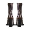 Universal in all seasons, new retro pointed stone pattern thick heel simple pointed short boots high heels fashion boots women's boots