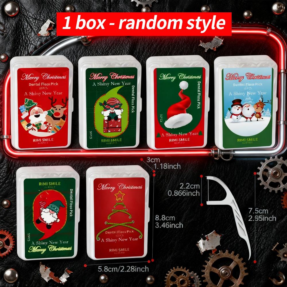 

Multi functional storage box, containing 50 dental floss, suitable for storing medicine, jewelry, Christmas candies, gifts, etc