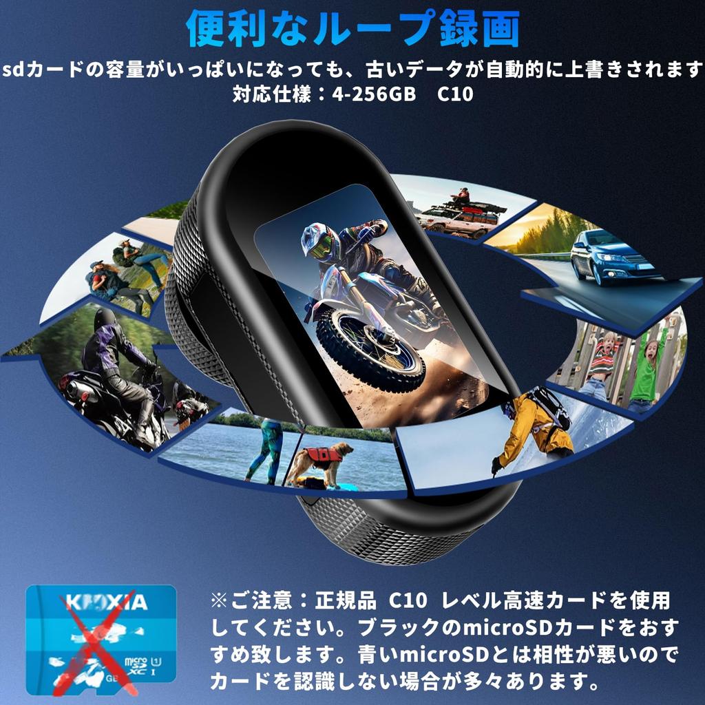 4K 8MP Action Compact Wearable Mini Vlog Video Burst Delayed Body Loop 150min Continuous IP65 Smartphone Photo Sports Pet Mountable on Motorcycles and
