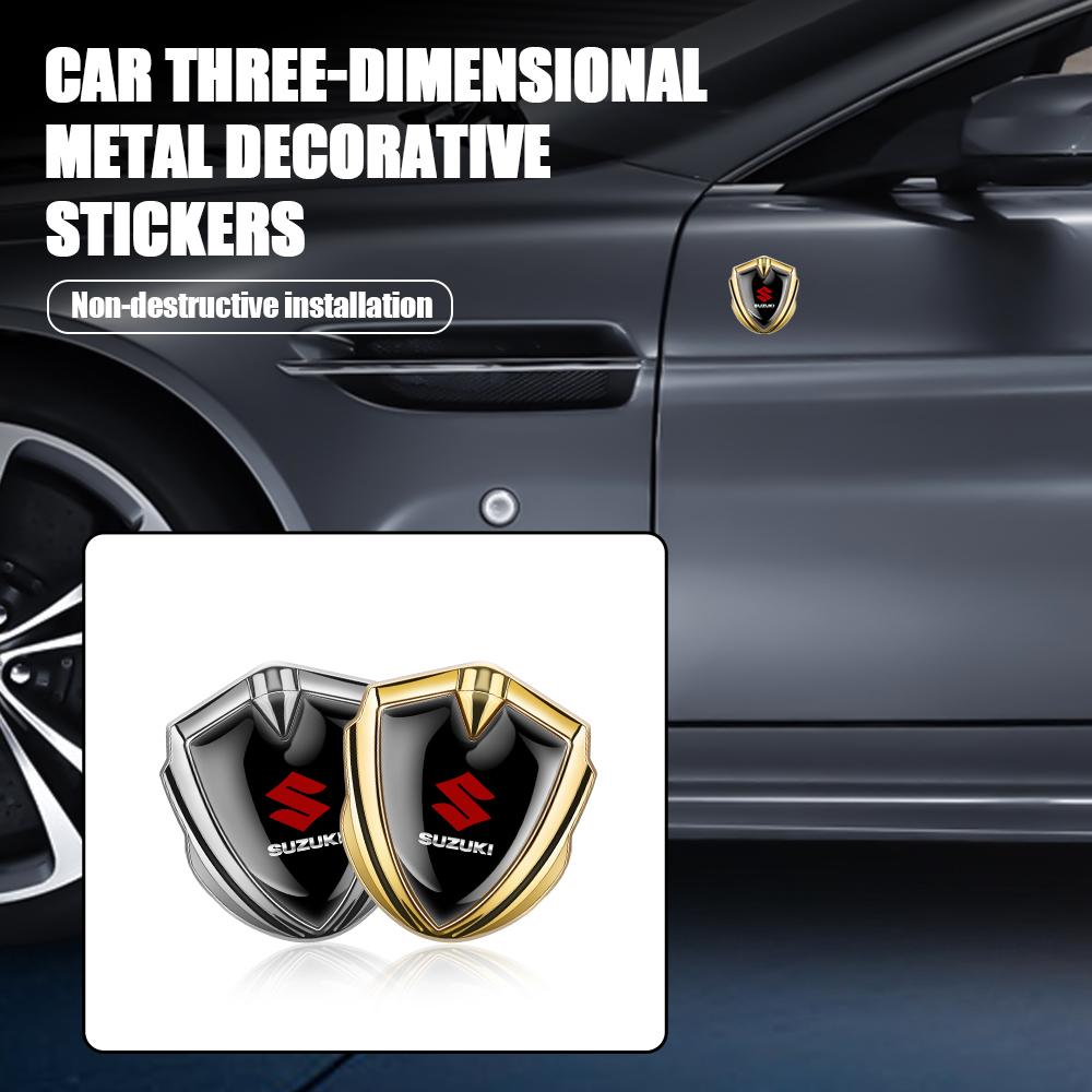 1/2 szt. Dekoracja Zewnętrzna Samochodu Osłona Błotnika Bocznego Osłona Bagażnika Metalowe Naklejki z Odznaką Dla Suzuki Grand Vitara Samurai Gsx S750 Vstrom 650 Alto