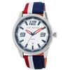 Montre - Joel - Bracelet nylon/cuir bleu - Boîtier 42 mm - Étanchéité 5 ATM