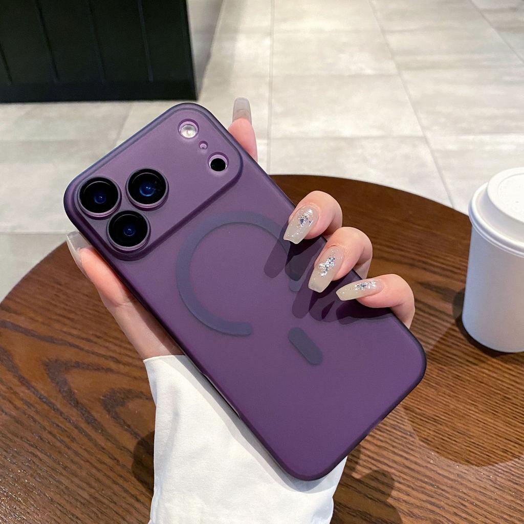 Magnetyczne Apple 16 ProMax Etui na obiektyw All Inclusive Odpowiednie dla iPhone 17 Matowe etui na telefon typu skóra Ice Mist