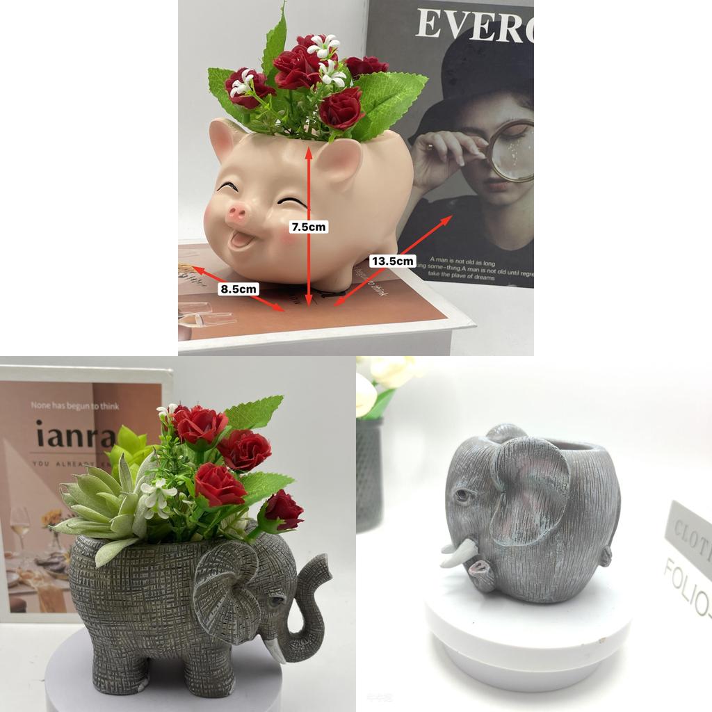 Harz Elefant Blumentopf Mit Süßem Design Für Heimdekoration Und Zimmerpflanzen