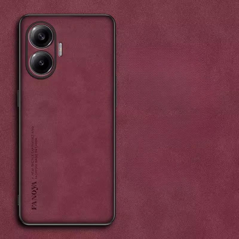 

Для Redmi Turbo 4 Pro A5 Роскошный чехол Skinsheep из искусственной кожи для Xiaomi POCO F7 C71 Защита камеры Ударопрочный силиконовый бампер for POCO F7 красный