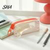 U-shaped Zipper Pencil Bag Iridescent Holographic Case, Transparent Stationery with Wide Clear View Pouch U-Shaped Zipper, Large Capacity Pen