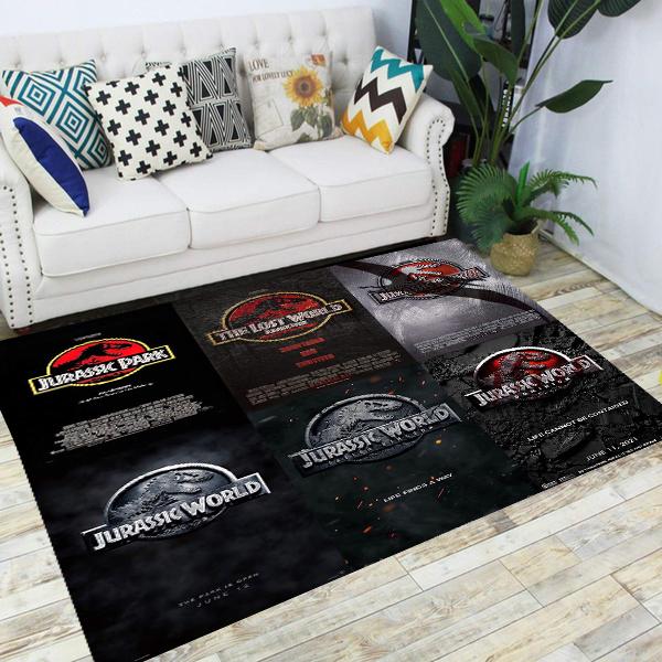 Jurassic Park Dinosaur Cartoon Carpets Rugs Non-slip Area Rug for Living Room Bedroom Foot Pad Decoration,Child Game Floor Mat