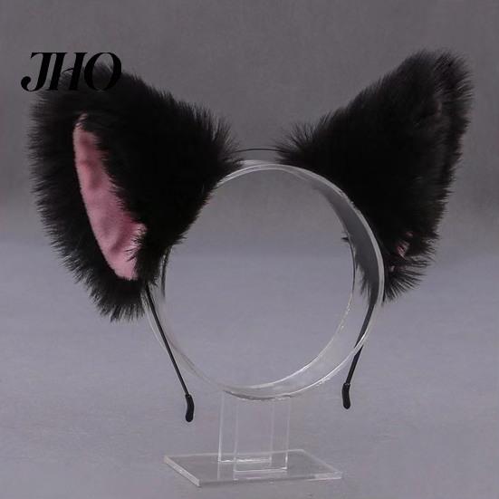 Tiara Ajustável Orelhas de Gato de Pelúcia Cosplay Festa Halloween Feito à Mão Leve Aro de Cabelo Adereço para Fotografia de Ambiente Festivo