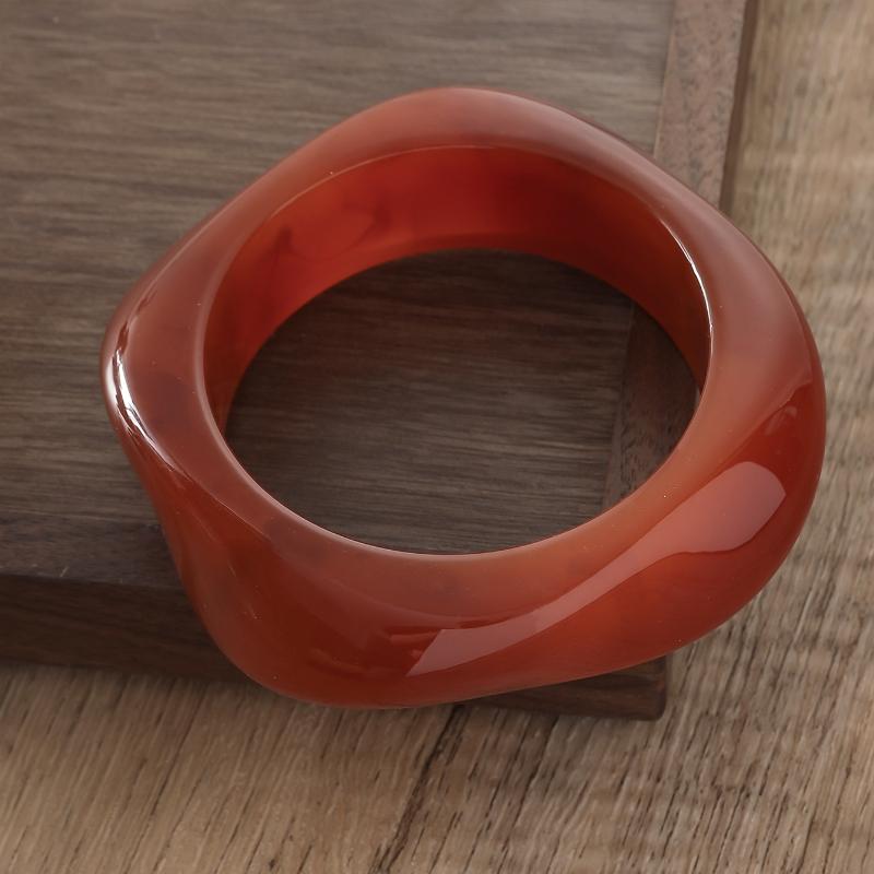 Vintage Punk Brun Kaffe Tykk Resin Akryl Smudgy Armbånd Geometriske Uregelmessige Armbånd For Kvinner Menn Smykker