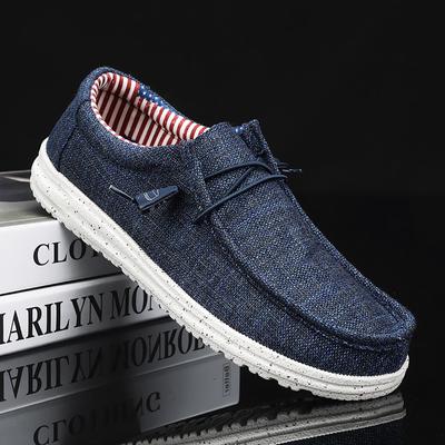 Chaussures décontractées pour hommes, mocassins en toile, confortables, antidérapantes, souples, pour la marche, pour l'été