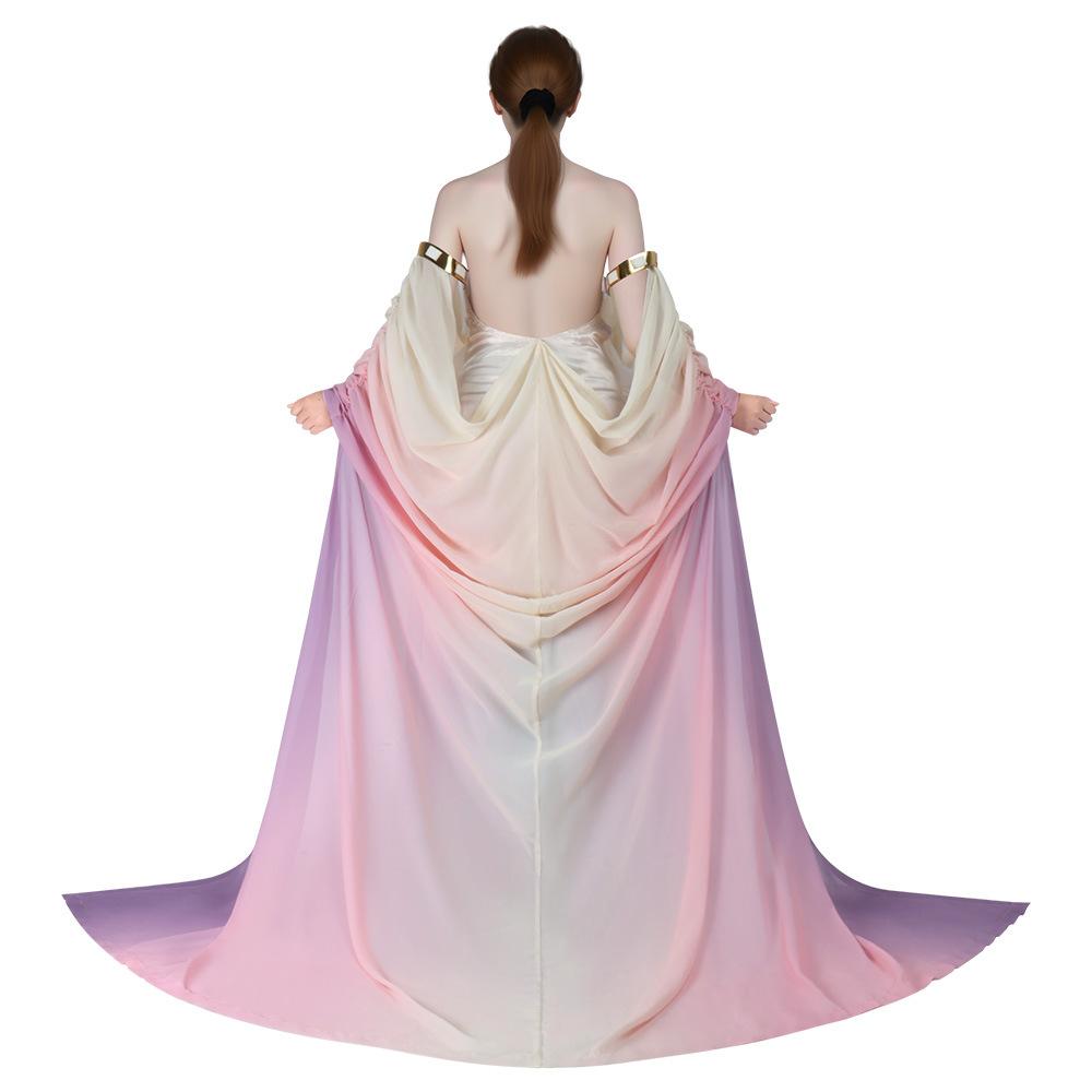 Costume Cosplay Star Wars Padme Amidala Abito Regina Amidala per Adulti Outfit per Festa di Halloween con Mantello