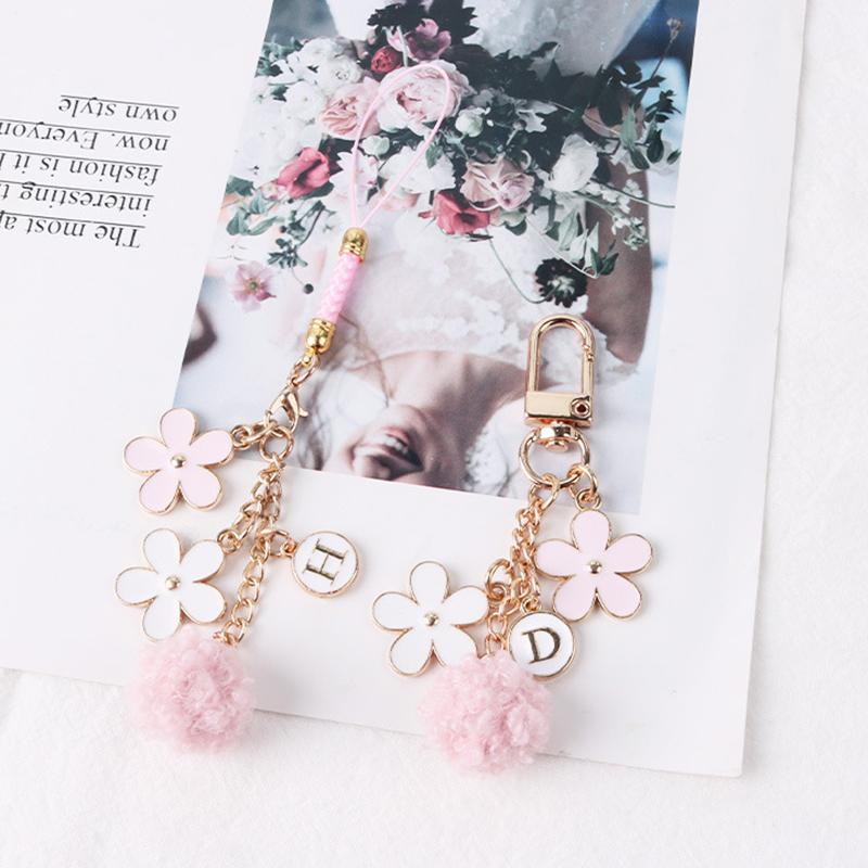 Lovely Ribbon Flower Keychain For Men Women Bag Car Key Holder Keyring Gifts