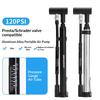 BENGGUO BG-1693 fietspomp met drukmeter tot 120 PSI, aluminiumlegering, dubbele ventielkop.