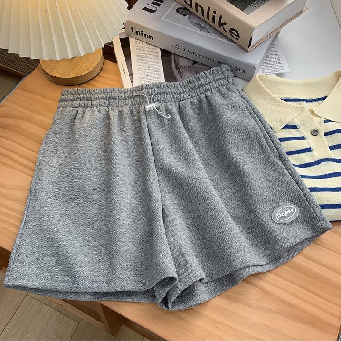 Elastic 2024 High Lace Summer Up Drawstring Women Shorts Wide Leg Sweat Short Fitness Running Shorts Loose Casual Green Sports Pants