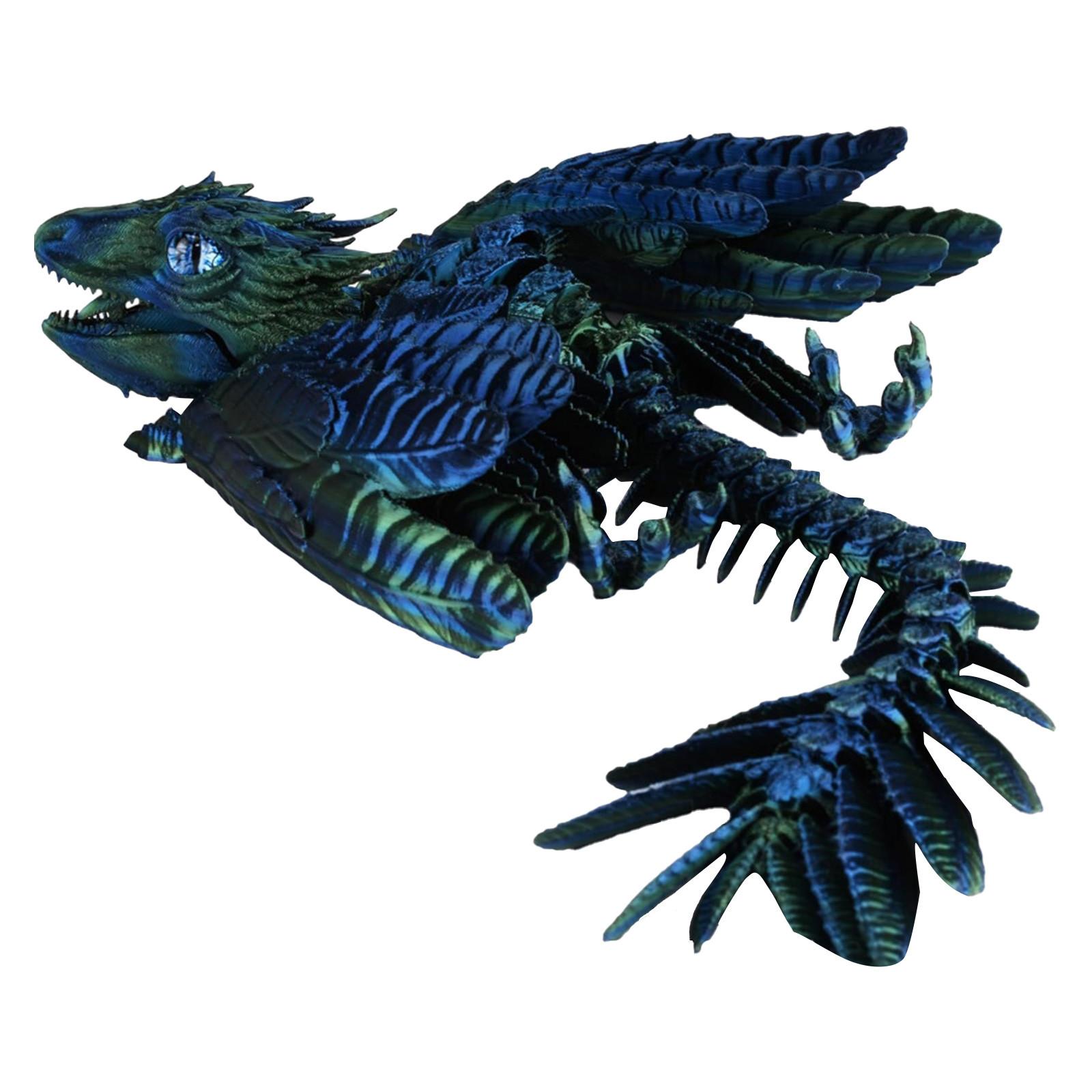 

Пернатый дракон, 3D-печатный дракон, шарнирный дракон, дракон, 3D-печатная игрушка, настольный питомец One Size