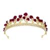 European and American Bride Crown Engagement Baroque Women's Crown Red Rose Bride Headband Wedding Dress and Evening Gown Accessories