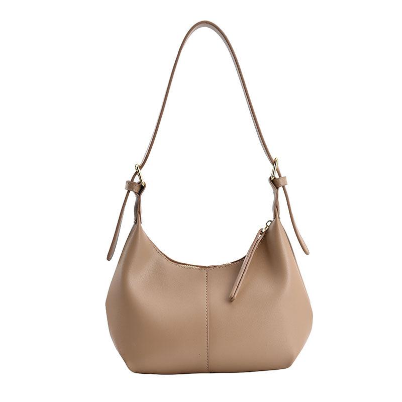 High-end Retro Solid Color PU Leather Shoulder Bag Fashion Women's Handbags Casual Designer Hobos Underarm Bags Fashionable New
