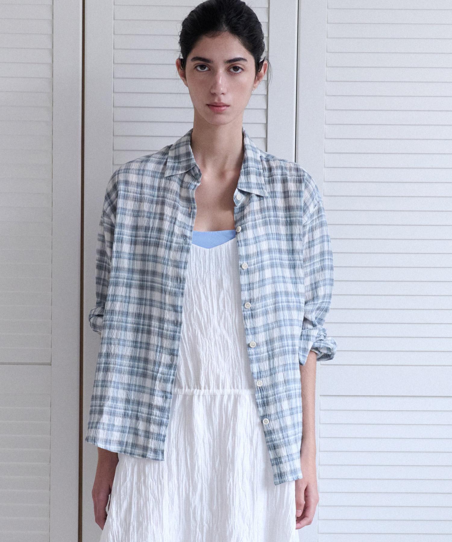 Annies Boho Check Shirt (Blue) Blue