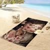 Floral Face Art Illustration Beach towel quick-drying for travel outdoor sports jogging beach and swimming