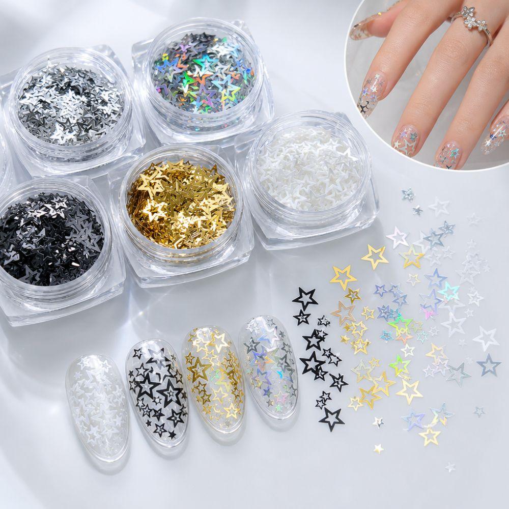 DIY Five-pointed Star Glitter Nail Charms Colorful Sequins Nail Decorations Nail Salon