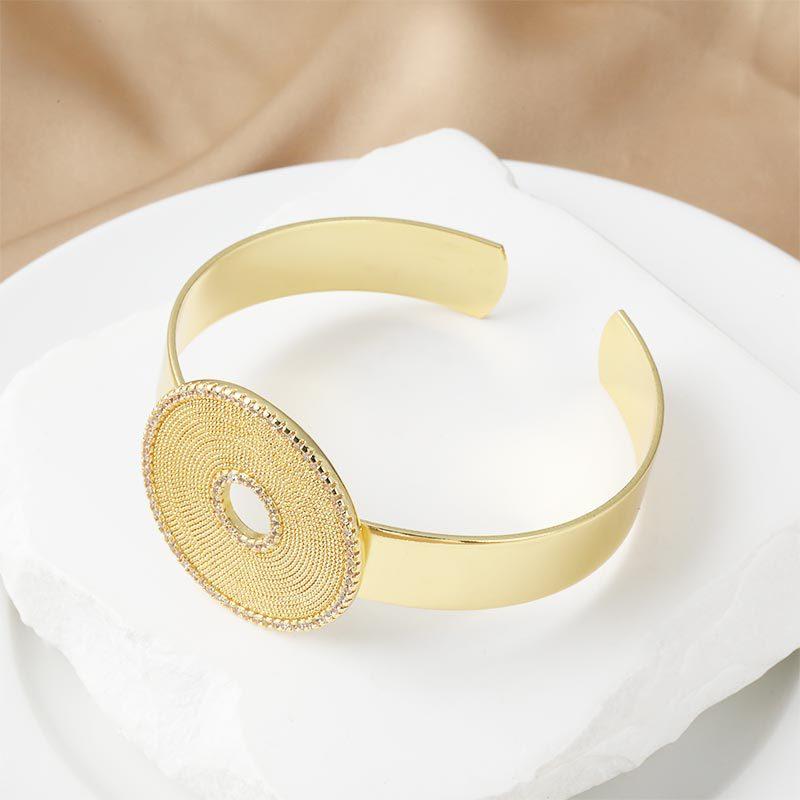 European and American Fashion Stone Geometric Wide Version Bracelet for  Exaggerated Hand Jewelry