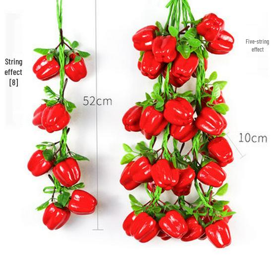 Farmhouse Restaurant Decor: Artificial Fruit Vine with Peaches, Apples, and Bananas.