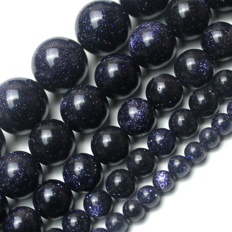 Beyond Crystal Blue Sandstone Round Beads for DIY Handmade Jewelry