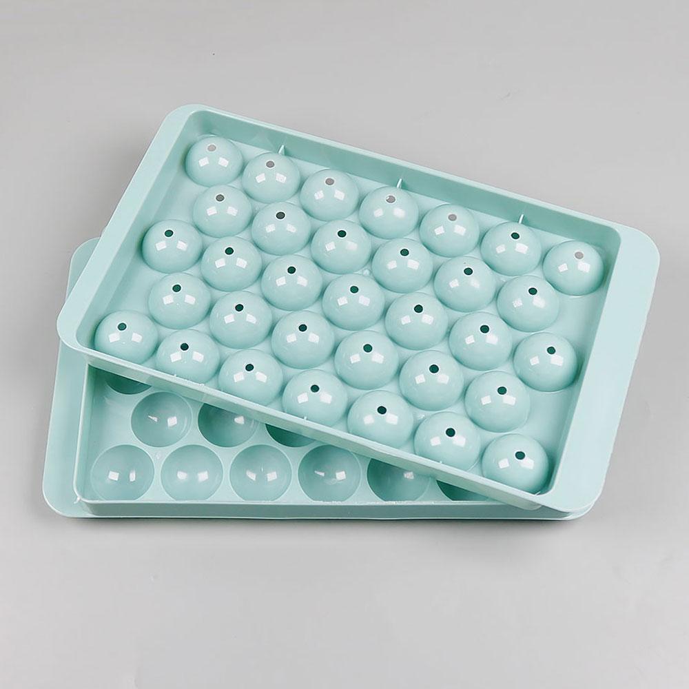 Silicone World DIY Ice Hockey Mold Round Diamond Shaped Ice Cube Molds With Lid Plastic Ice Making Box Ice Tray Kitchen Tools