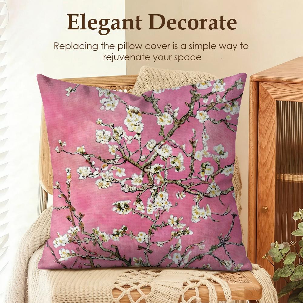 Claude Monet Oil Art Cushion Cover Natural Linen Organic Fabric Double-Sided Printing Sofa Home Decor Gift Pillow Case