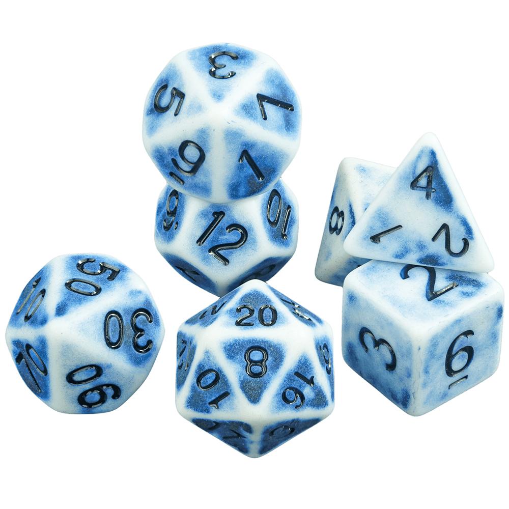 7Pcs Polyhedral Dice Opaque Polyhedral Game Dice with Tube for RPG DND D20 D12 D10 D8 D6 D4 Table Game