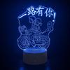 USB Battery Powered 3D Illusion Night Light Seven Color Changing Night Lamp Night Light  Home Decor