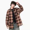 New Japanese Mid-length Shirt for Spring, Men's Fashionable Casual Plaid Shirt
