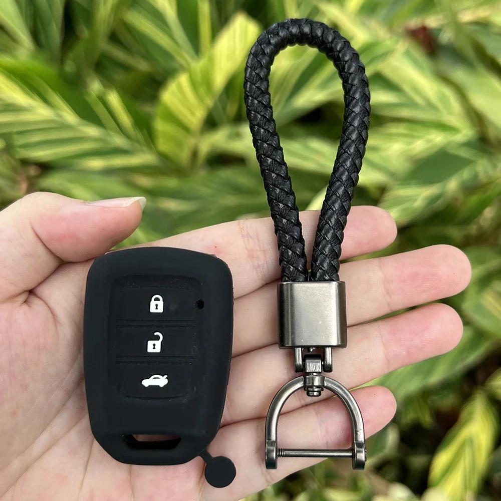 3button Silicone Car Key Fob Cap Cover Protect Skin Case Rubber Shell Hood Set for HONDA Jazz Civic Jade Vezel City Fit HR-V HRV