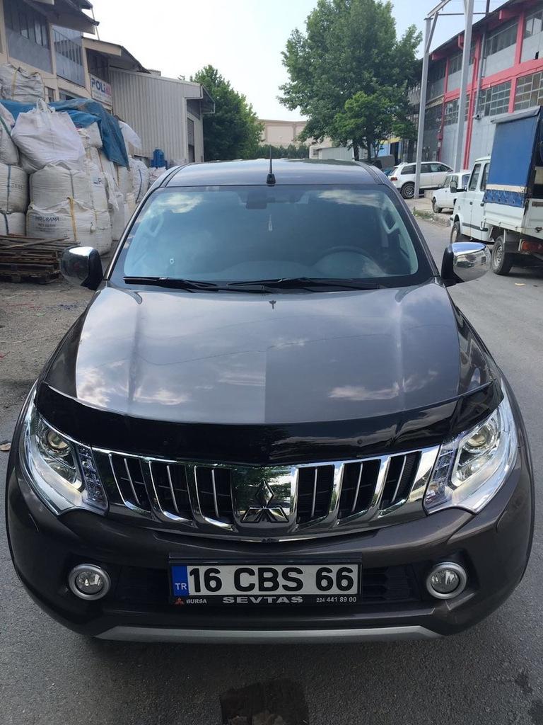 Дефлектор капота (2015-2019, EuroCap) для Mitsubishi L200