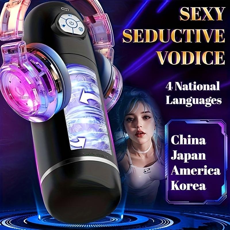 Automatic Male Masturbator with Extension Suction Female Voice Pocket Pussy Sucking Sex Toy for Men Adult