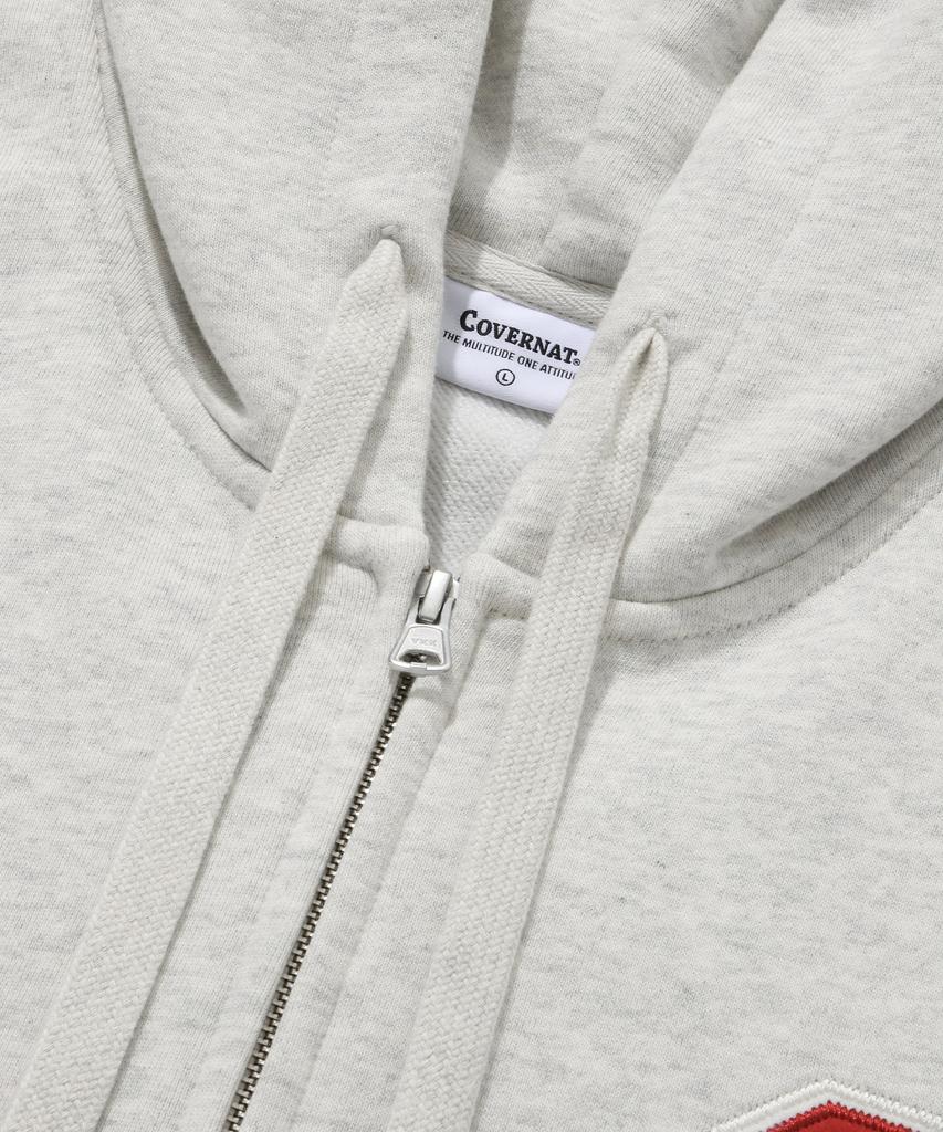 COVERNAT C Logo Hoodie Zip-Up Oatmeal