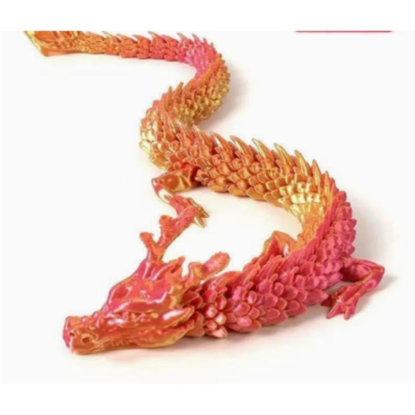 60CM 3D Printed Gem Dragon Crystal Fidget Toy Rotatable Articulated Dragon Gift for Kids with ADHD Perfect for Birthdays Gift