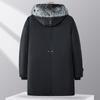 Men's Winter Mid-Length Parka with Fox Fur Collar and Rabbit Fur Down Liner