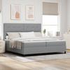 VidaXL Lit à ressorts avec Matelas Gris Clair 200x200 cm Tissu 3339413