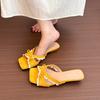 2025 Summer New Gentle Fairy Low Heel Cool Slippers Women's Casual with Skirt Bow Open Toe Fashion Women's Shoes