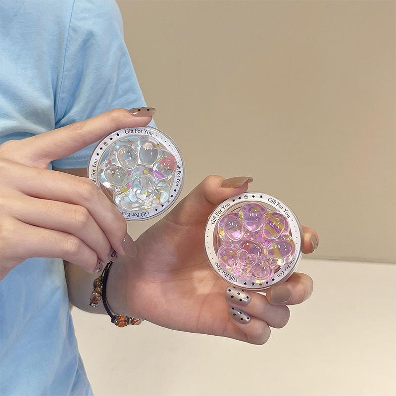Three-Dimensional Cat Claw Sequined Mobile Phone Airbag Bracket Magnetic Suction Retractable Lazy Portable Creative Women'S Desktop Bracket
