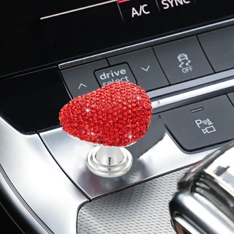 Car Push Start Button Heart Shape Engine Start Buttons Cover Automotive Decorative lgnition Switches Rocker Lever